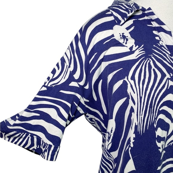 Tori Richard ALTERED Blue Zebra Print Women's Dress - Picture 5 of 16